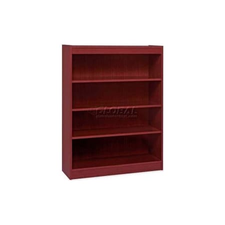 Sp Richards Lorell 4-Shelf Panel End Hardwood Veneer Bookcase, 36"W x 12"D x 48"H, Mahogany LLR60072